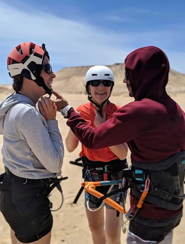 Cours de kitesurf débutant sur la lagune de Dakhla Camp