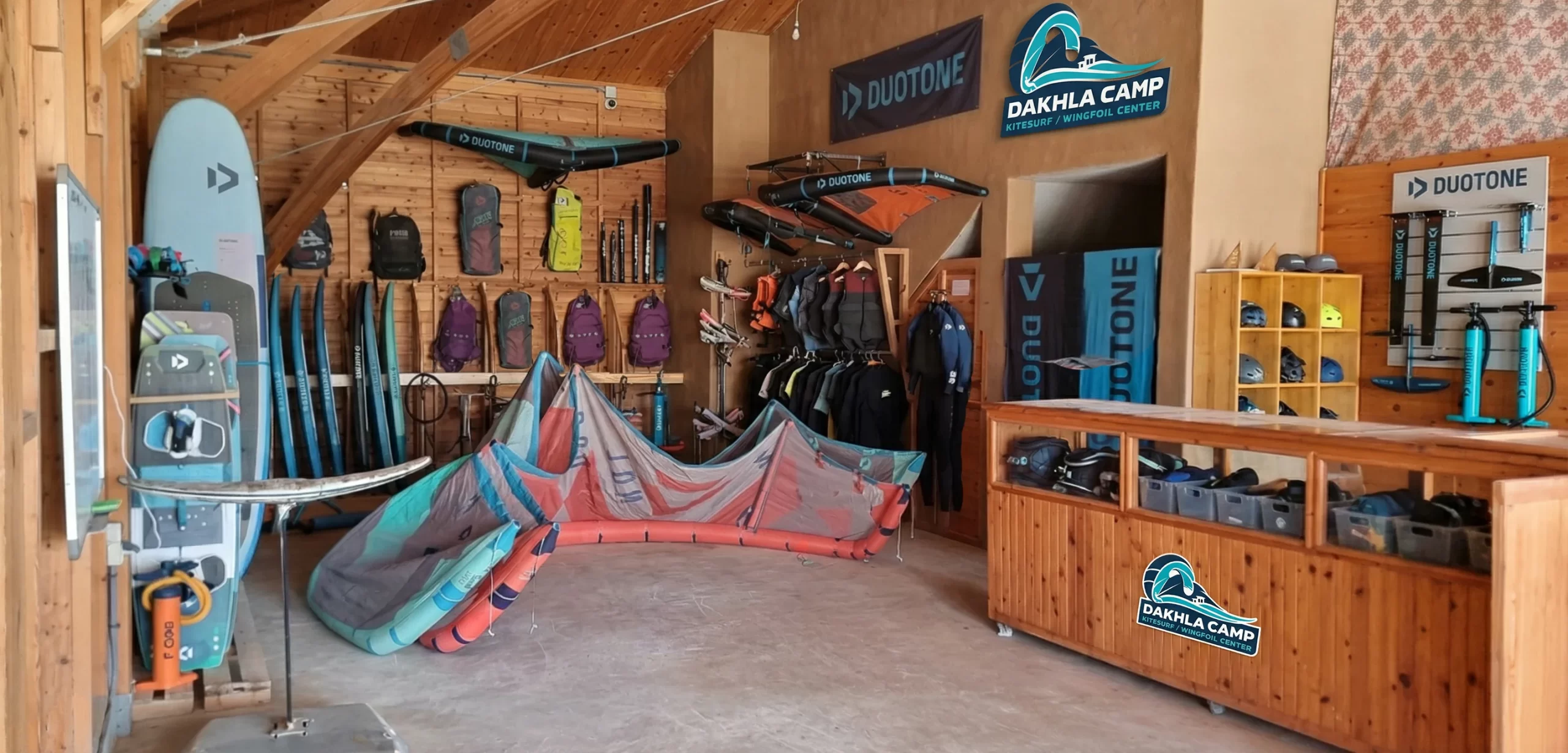 Kitesurf equipment on the beach